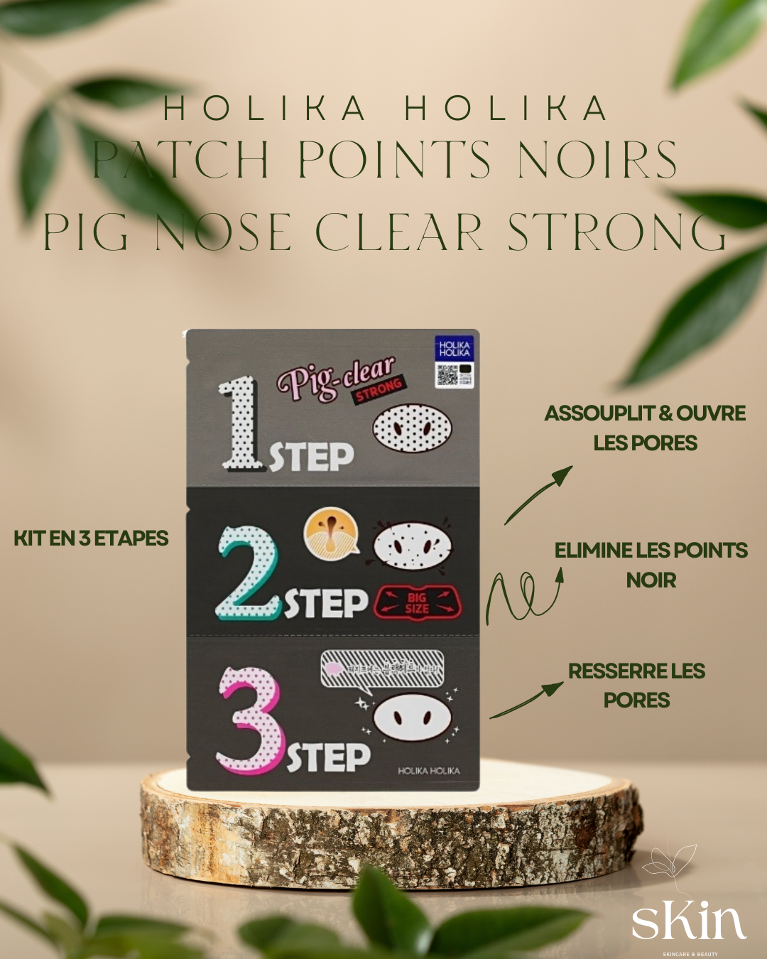 HOLIKA HOLIKA PATCHS KIT POINT NOIR 3 ETAPES PIG CLEAR