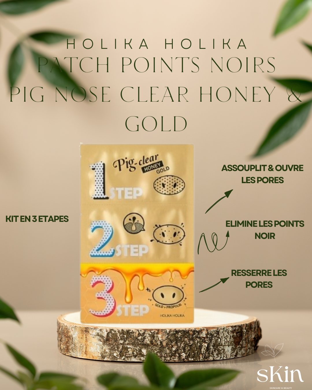 HOLIKA HOLIKA PATCHS KIT POINT NOIR 3 ETAPES PIG CLEAR
