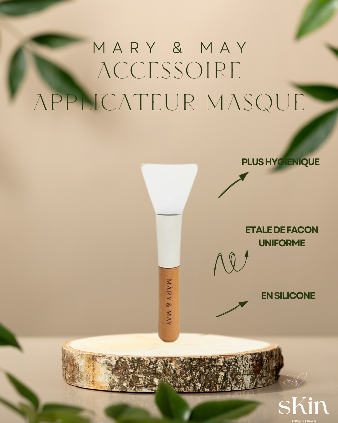 MARY & MAY APPLICATEUR EN SILICONE ET BAMBOU POUR MASQUE