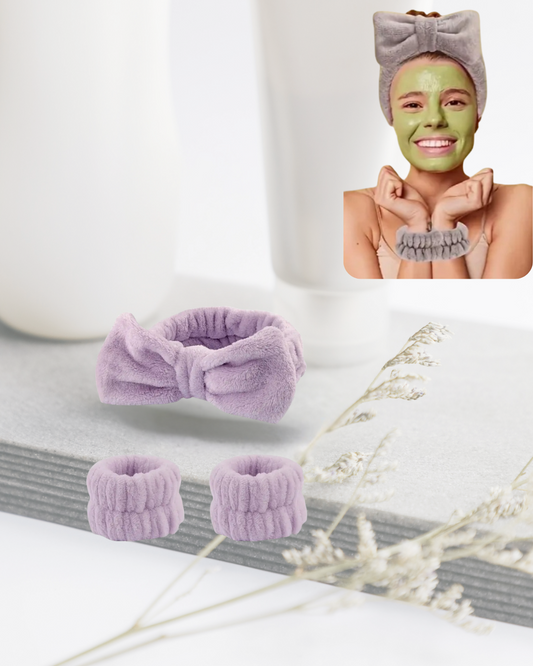 BANDEAU ET PROTEGES POIGNETS ELASTIQUE SKINCARE #VIOLET