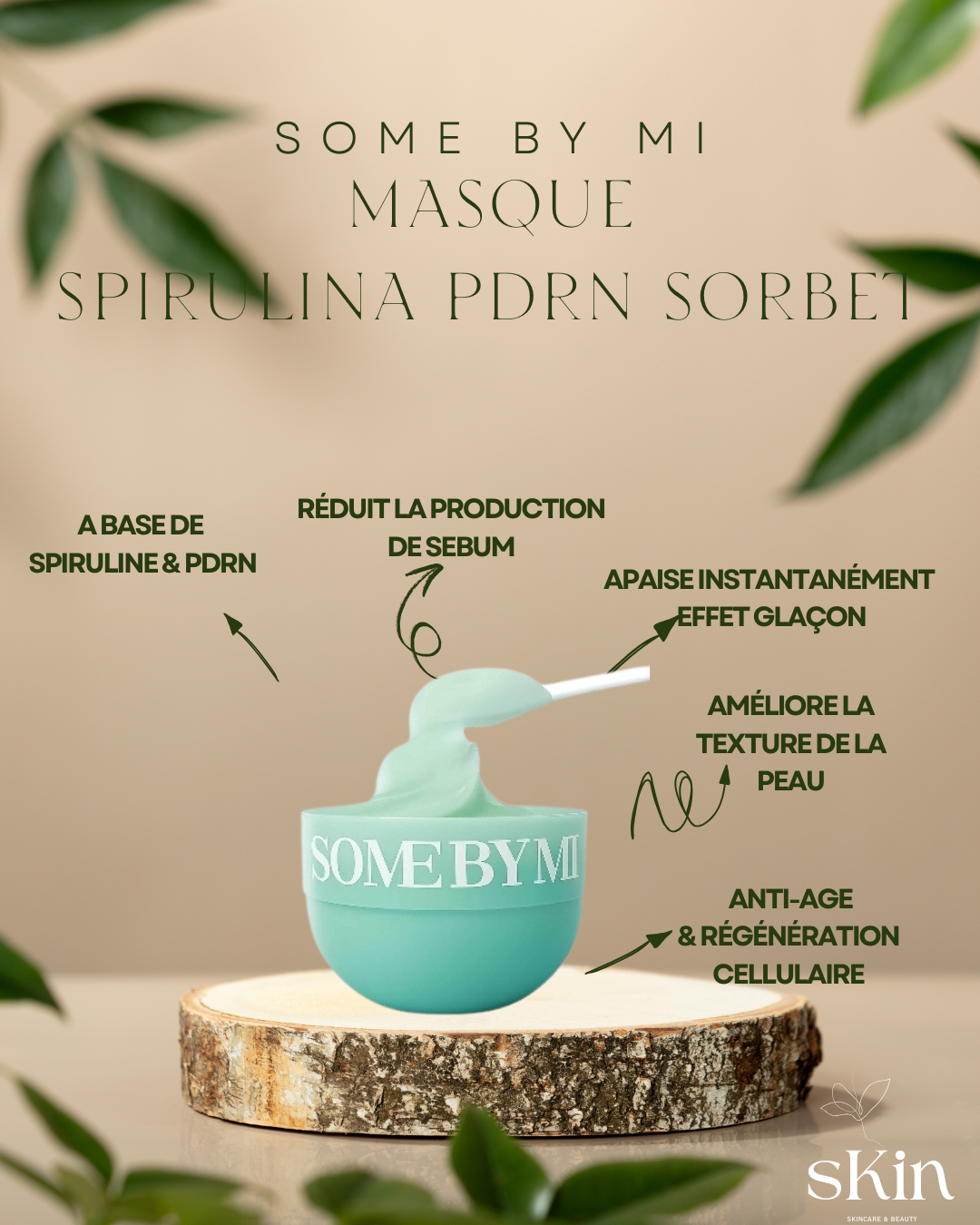 SOME BY MI MASQUE SPIRULINA PDRN SOOTHING SORBET MASK