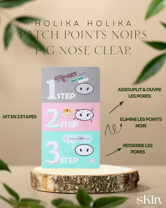HOLIKA HOLIKA PATCHS KIT POINT NOIR 3 ETAPES PIG CLEAR