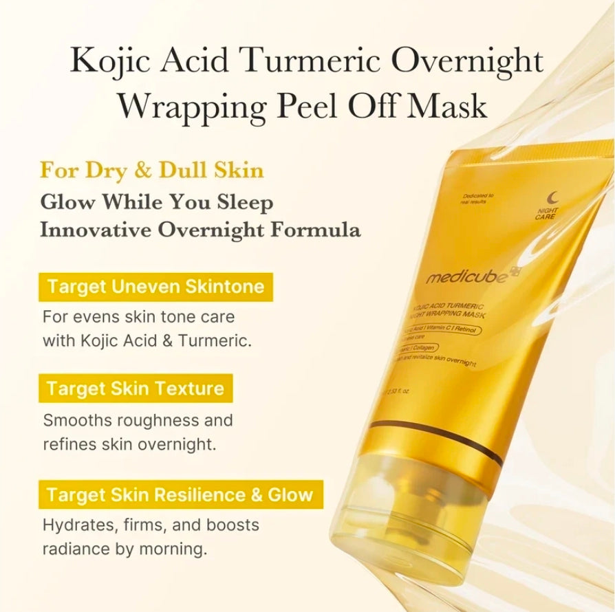 MEDICUBE MASQUE DE NUIT KOJIC ACID TURMERIC NIGHT WRAPPING MASK
