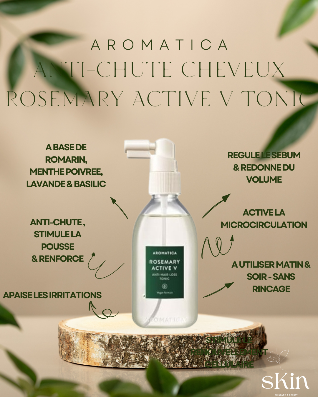 AROMATICA SERUM CHEVEUX ROSEMARY ACTIVE V TONIC ANTI-CHUTE