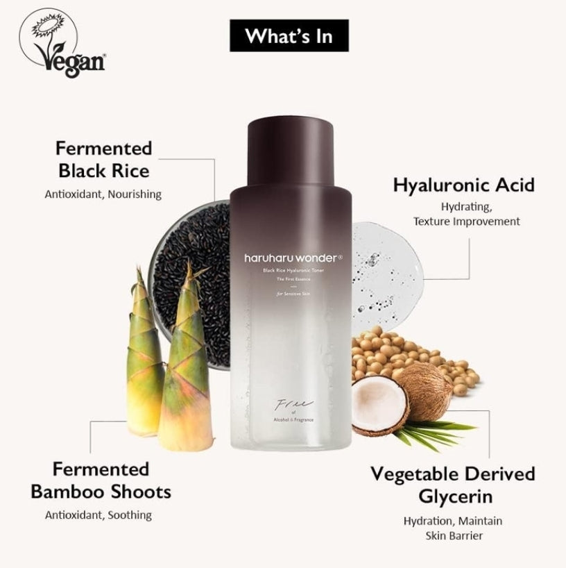 HARUHARU WONDER TONER BLACK RICE HYALURONIC TONER FRAGRANCE FREE