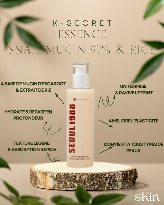 KSECRET SEOUL 1988 ESSENCE SNAIL MUCIN 97% + RICE