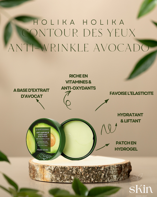 HOLIKA HOLIKA EYEFESSIONAL CONTOUR DES YEUX ANTI-WRINKLE AVOCADO EYE PATCH