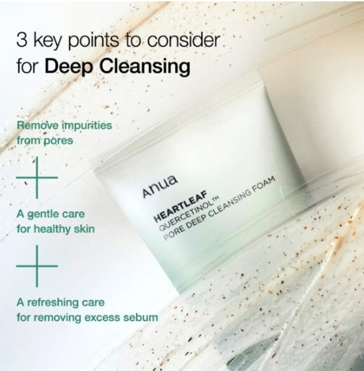 ANUA NETTOYANT HEARTLEAF QUERCETINOL PORE DEEP CLEANSING FOAM
