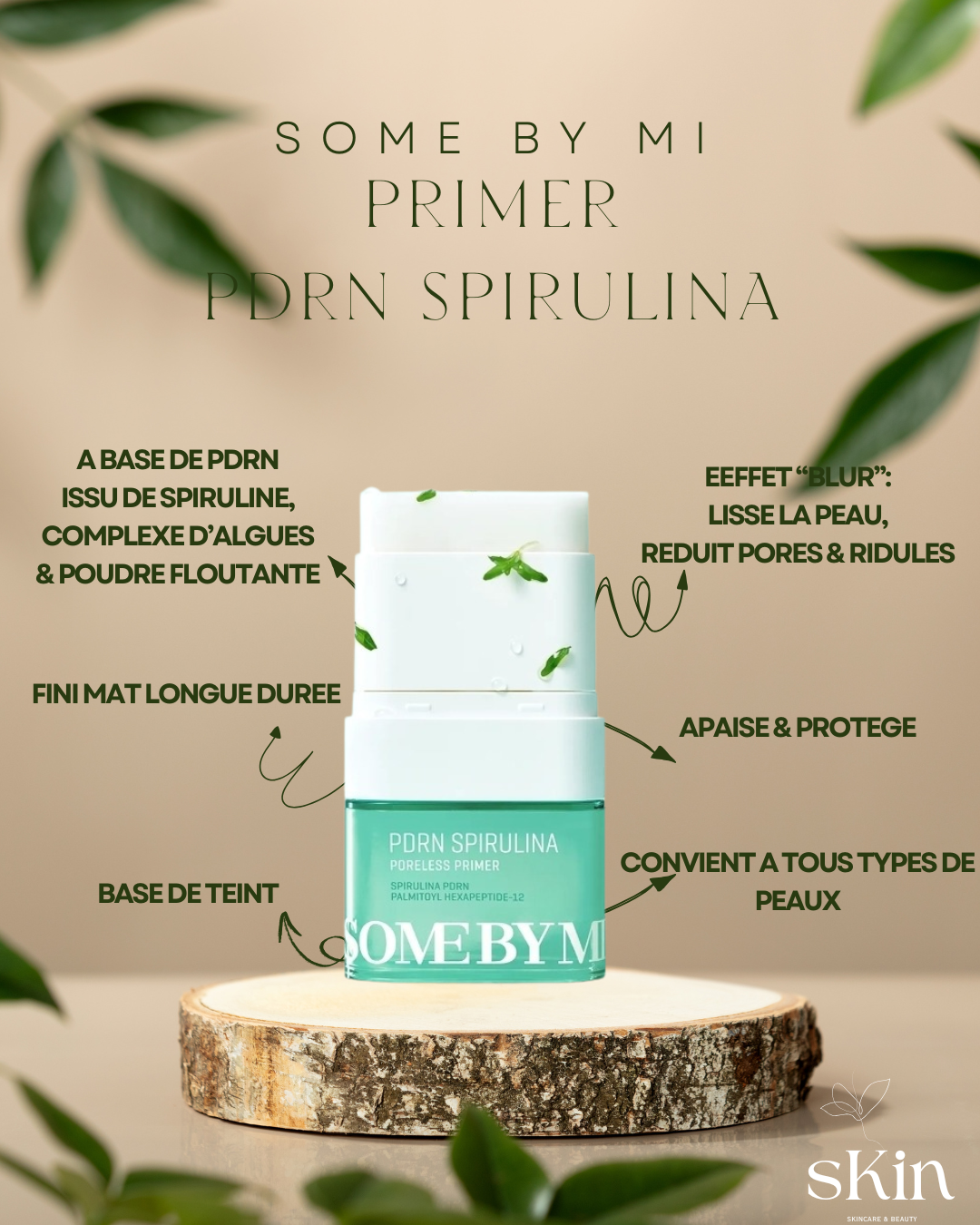 SOME BY MI BASE DE TEINT PORELESS PRIMER PDRN SPIRULINA -