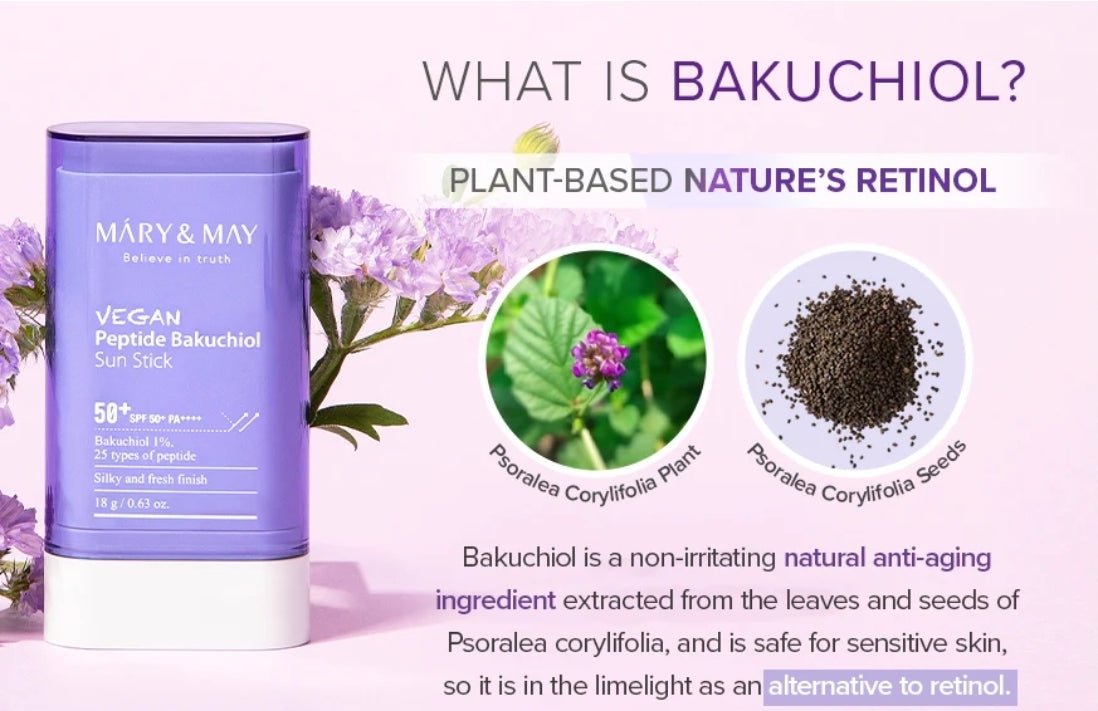 MARY & MAY PROTECTION SOLAIRE VEGAN PEPTIDE BAKUCHIOL SUN STICK